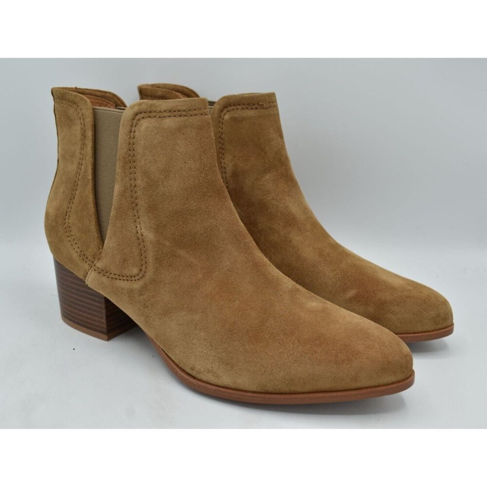 Johnston & Murphy Womens Size 11‎ Trista Chestnut Suede Chelsea Booties Boots - Picture 3 of 10